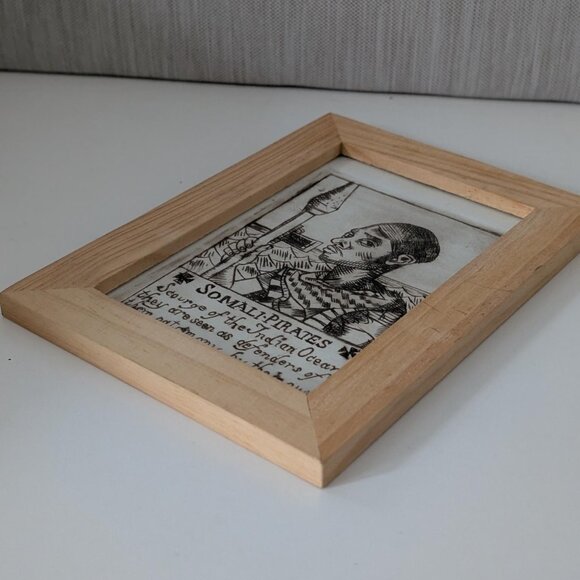 Intaglio Print Framed - Handcrafted - Artwork -Signed - Somali Pirates - African - Picture 4 of 8